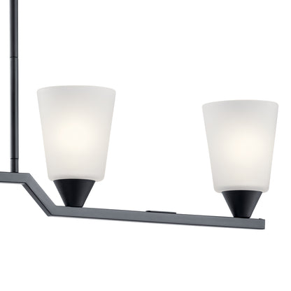 KICHLER 52233BK Skagos Four Light Linear Chandelier Black