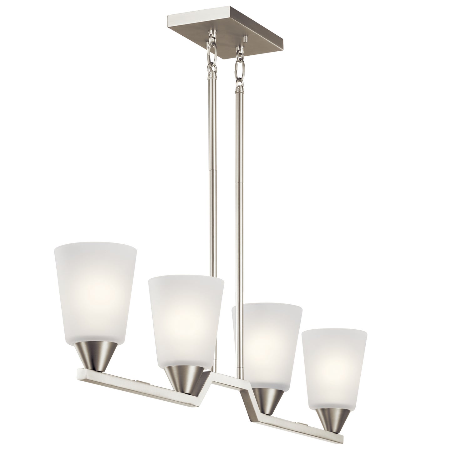 KICHLER 52233NI Skagos Four Light Linear Chandelier Brushed Nickel