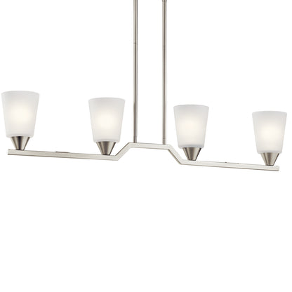 KICHLER 52233NI Skagos Four Light Linear Chandelier Brushed Nickel
