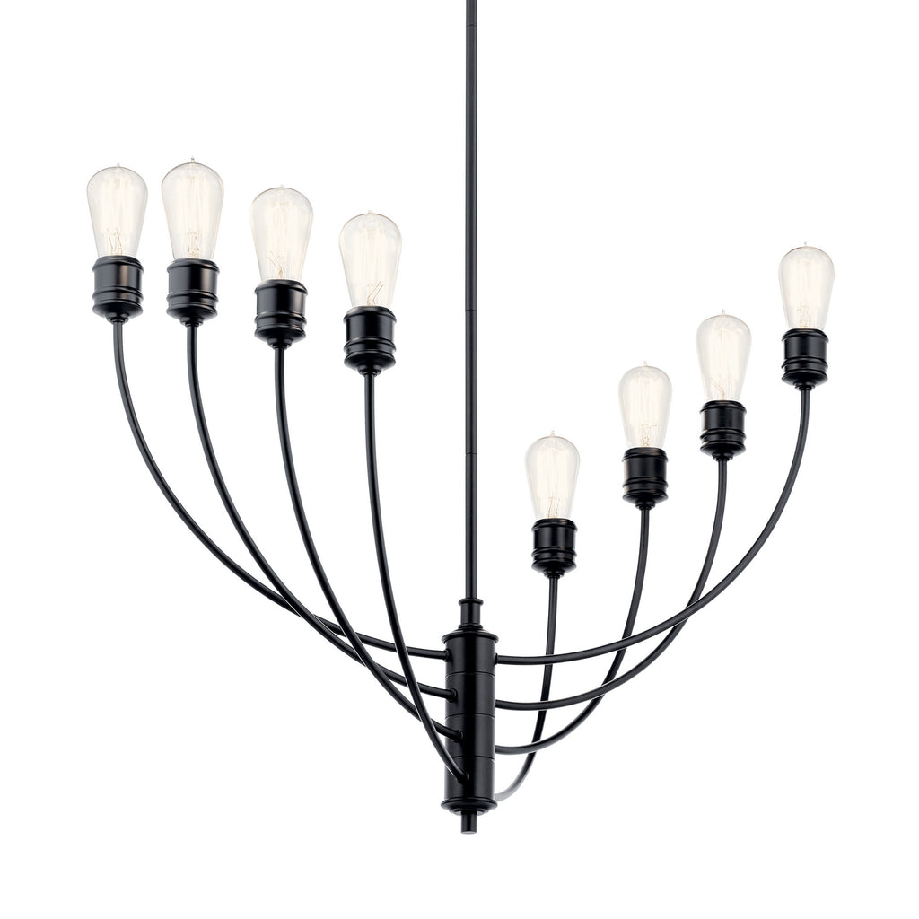 KICHLER 52255BK Hatton Eight Light Chandelier Black