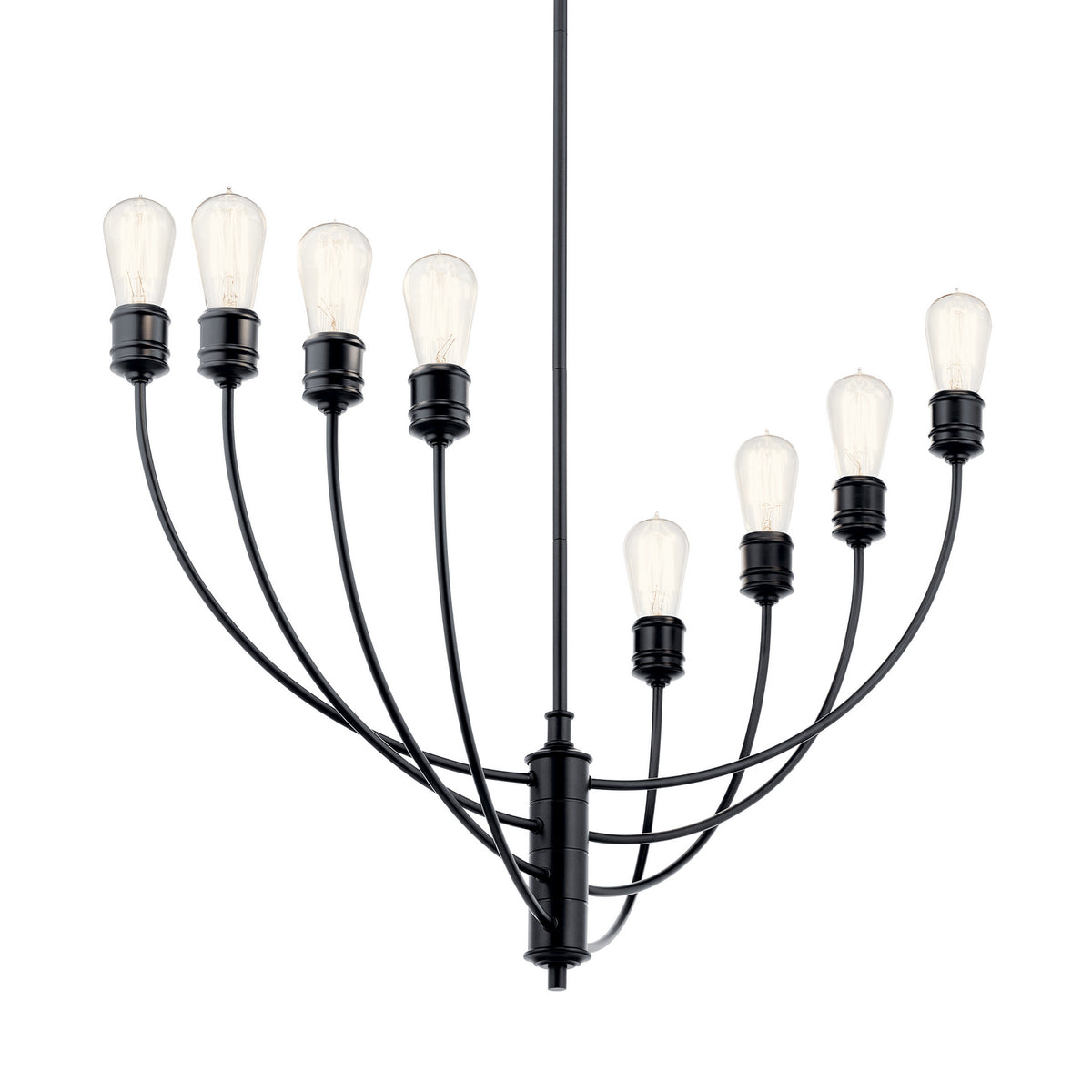 KICHLER 52255BK Hatton Eight Light Chandelier Black