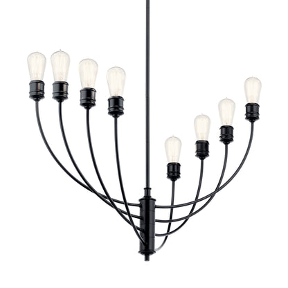 KICHLER 52255BK Hatton Eight Light Chandelier Black