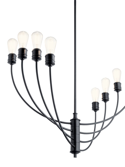 KICHLER 52255BK Hatton Eight Light Chandelier Black