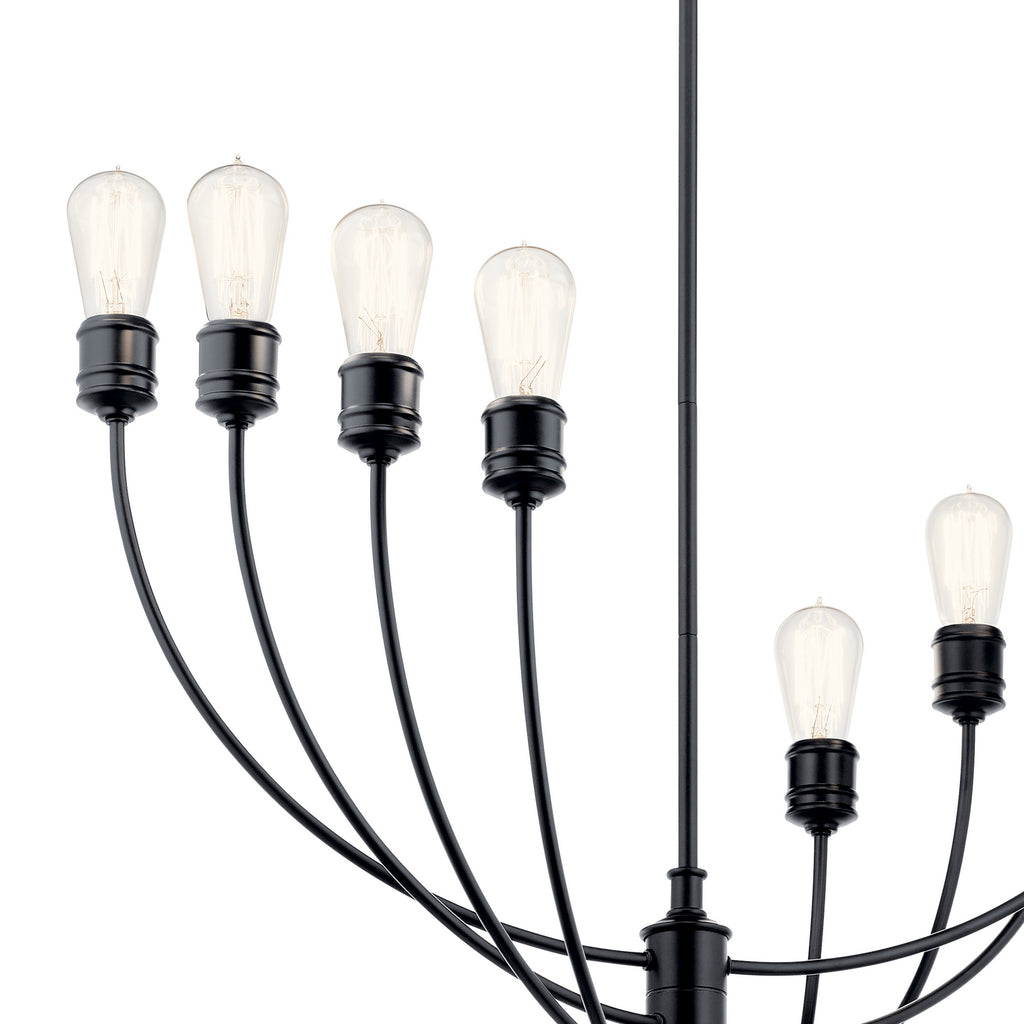 KICHLER 52255BK Hatton Eight Light Chandelier Black