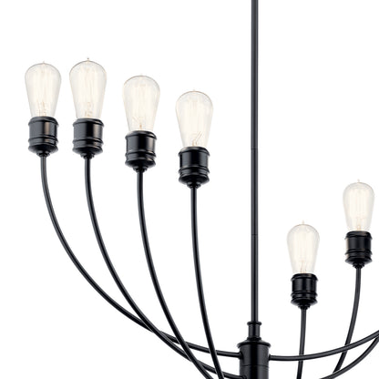 KICHLER 52255BK Hatton Eight Light Chandelier Black