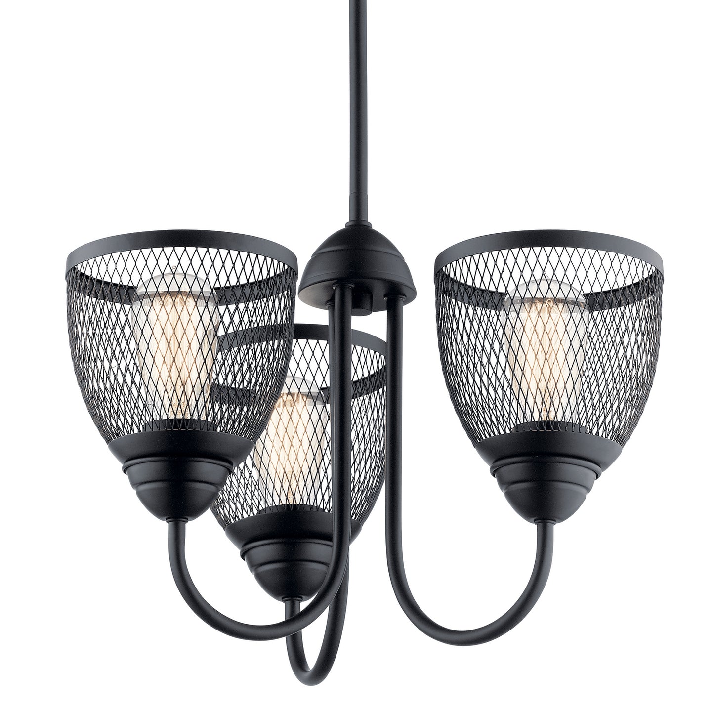 KICHLER 52268BK Voclain Three Light Chandelier/Semi Flush Mount Black