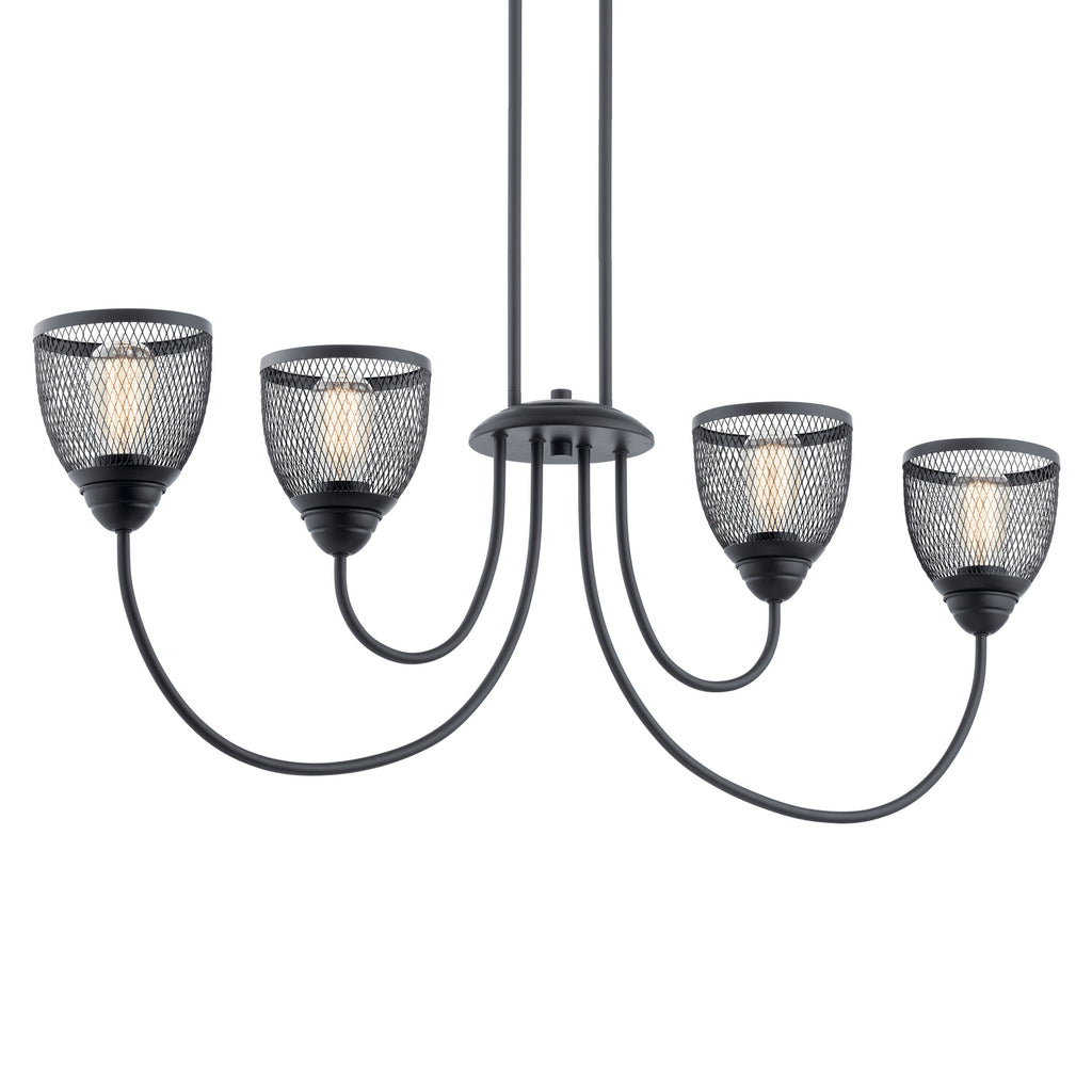 KICHLER 52273BK Voclain Four Light Linear Chandelier Black