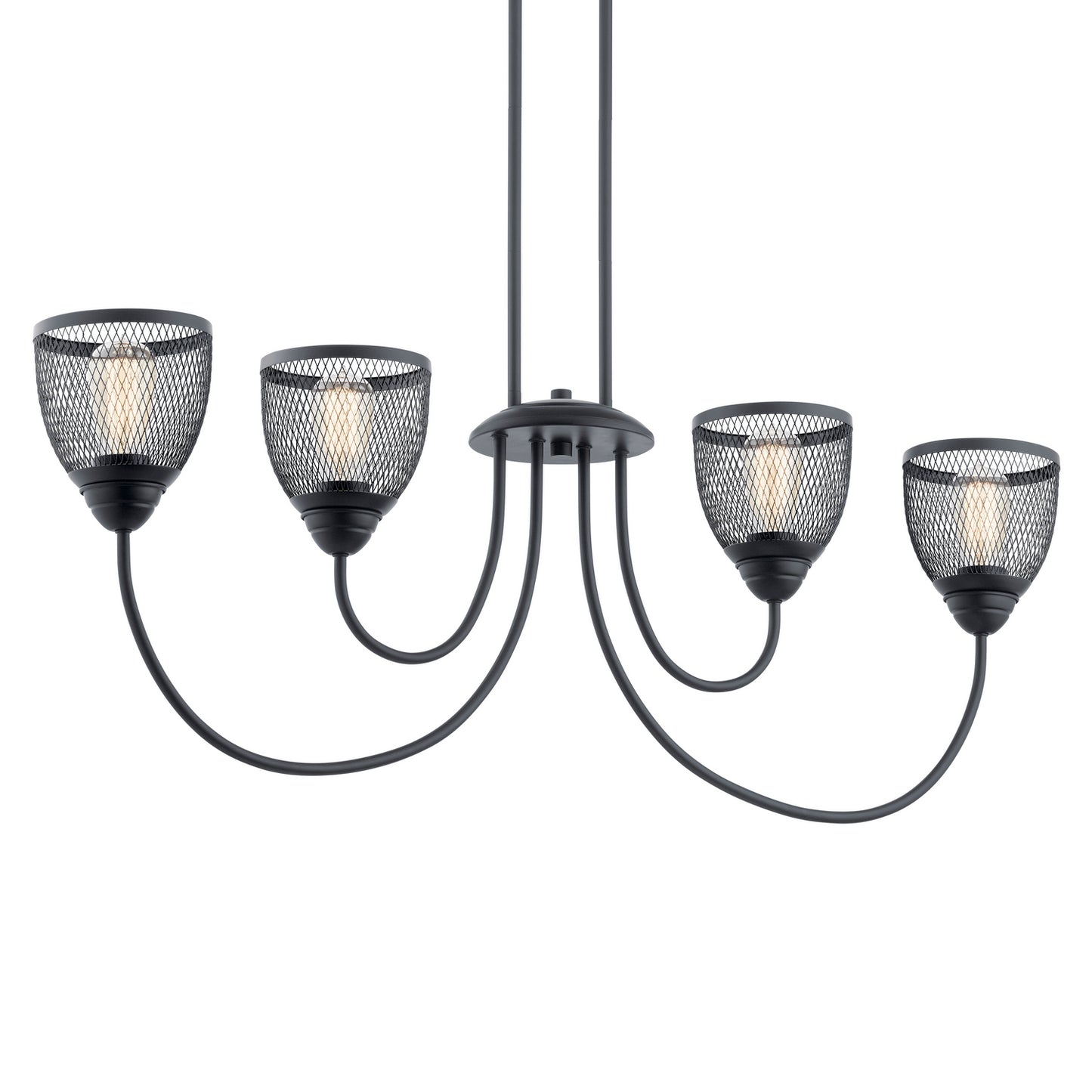 KICHLER 52273BK Voclain Four Light Linear Chandelier Black