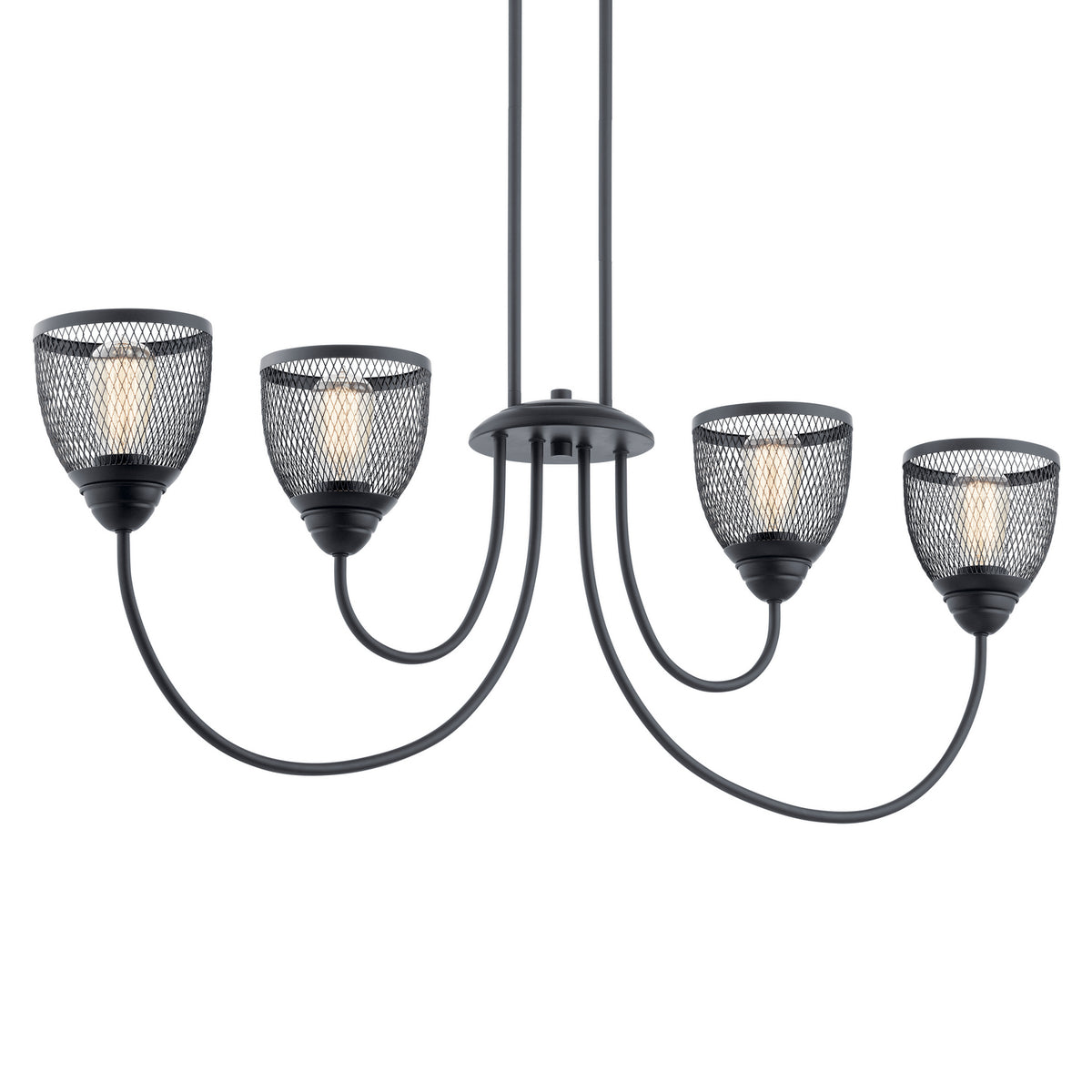 KICHLER 52273BK Voclain Four Light Linear Chandelier Black