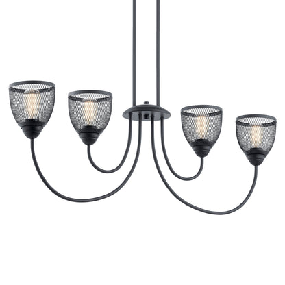 KICHLER 52273BK Voclain Four Light Linear Chandelier Black