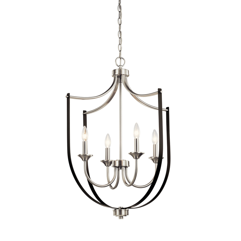 KICHLER 52279NI Tula Four Light Foyer Chandelier Brushed Nickel