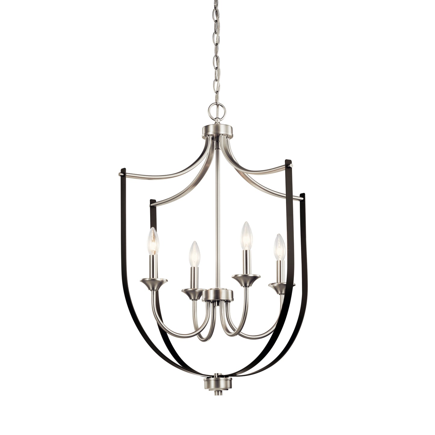 KICHLER 52279NI Tula Four Light Foyer Chandelier Brushed Nickel