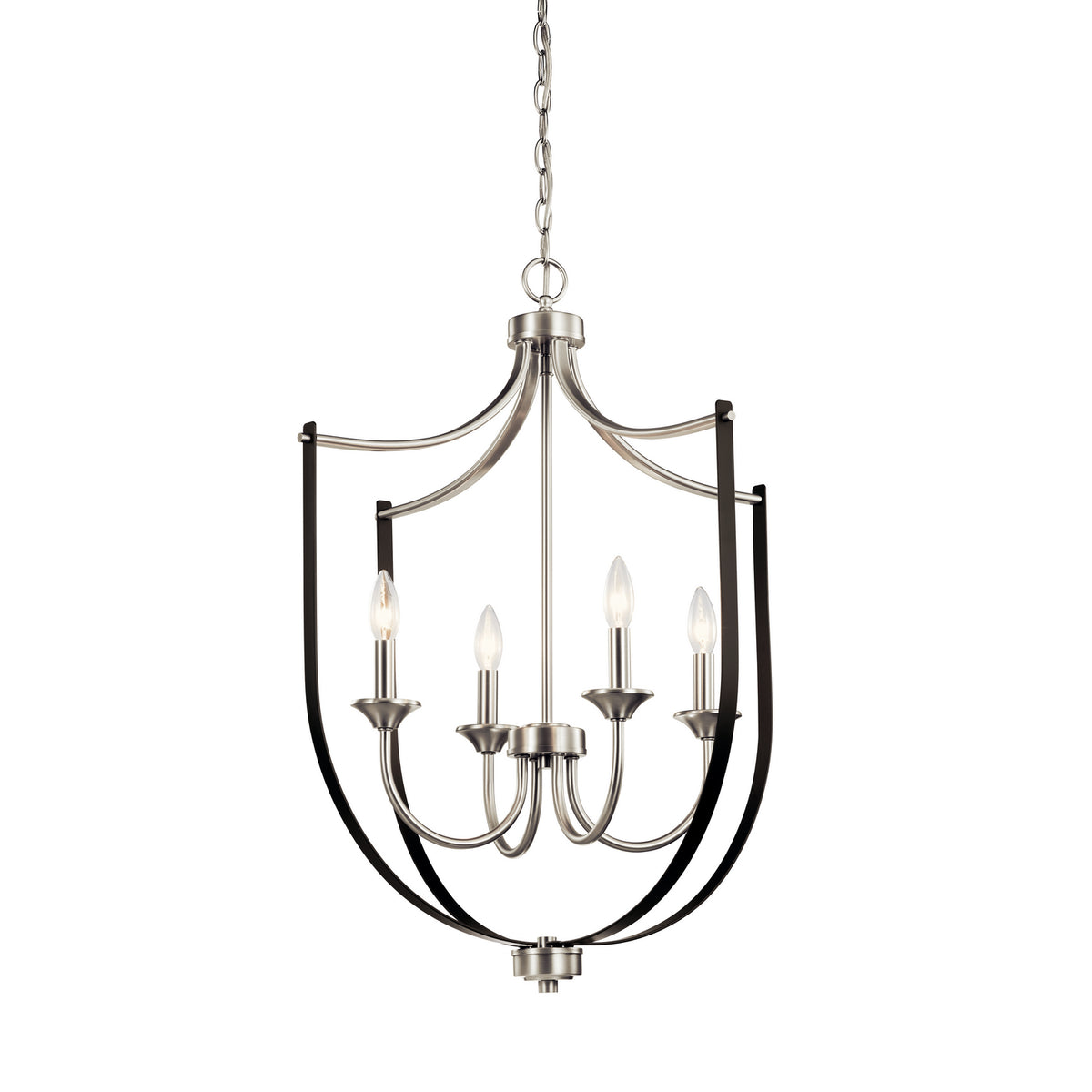 KICHLER 52279NI Tula Four Light Foyer Chandelier Brushed Nickel
