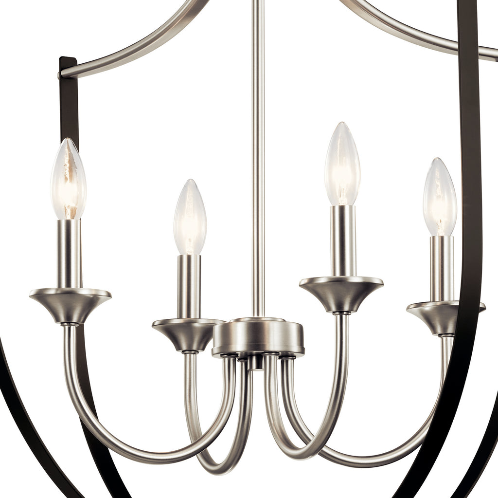 KICHLER 52279NI Tula Four Light Foyer Chandelier Brushed Nickel