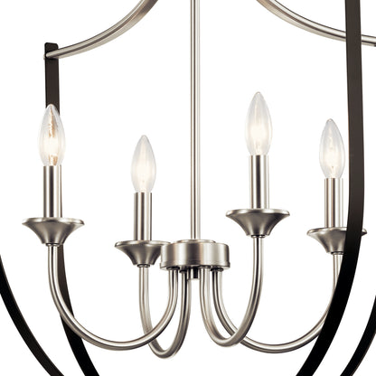 KICHLER 52279NI Tula Four Light Foyer Chandelier Brushed Nickel