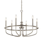 KICHLER 52304NI Capitol Hill 22" 6 Light Chandelier In Brushed Nickel