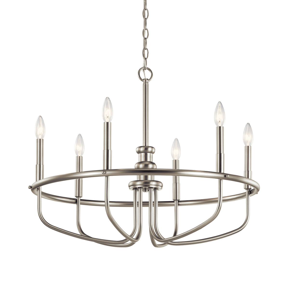 KICHLER 52304NI Capitol Hill 22" 6 Light Chandelier In Brushed Nickel