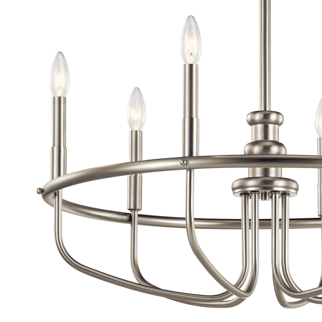 KICHLER 52304NI Capitol Hill 22" 6 Light Chandelier In Brushed Nickel
