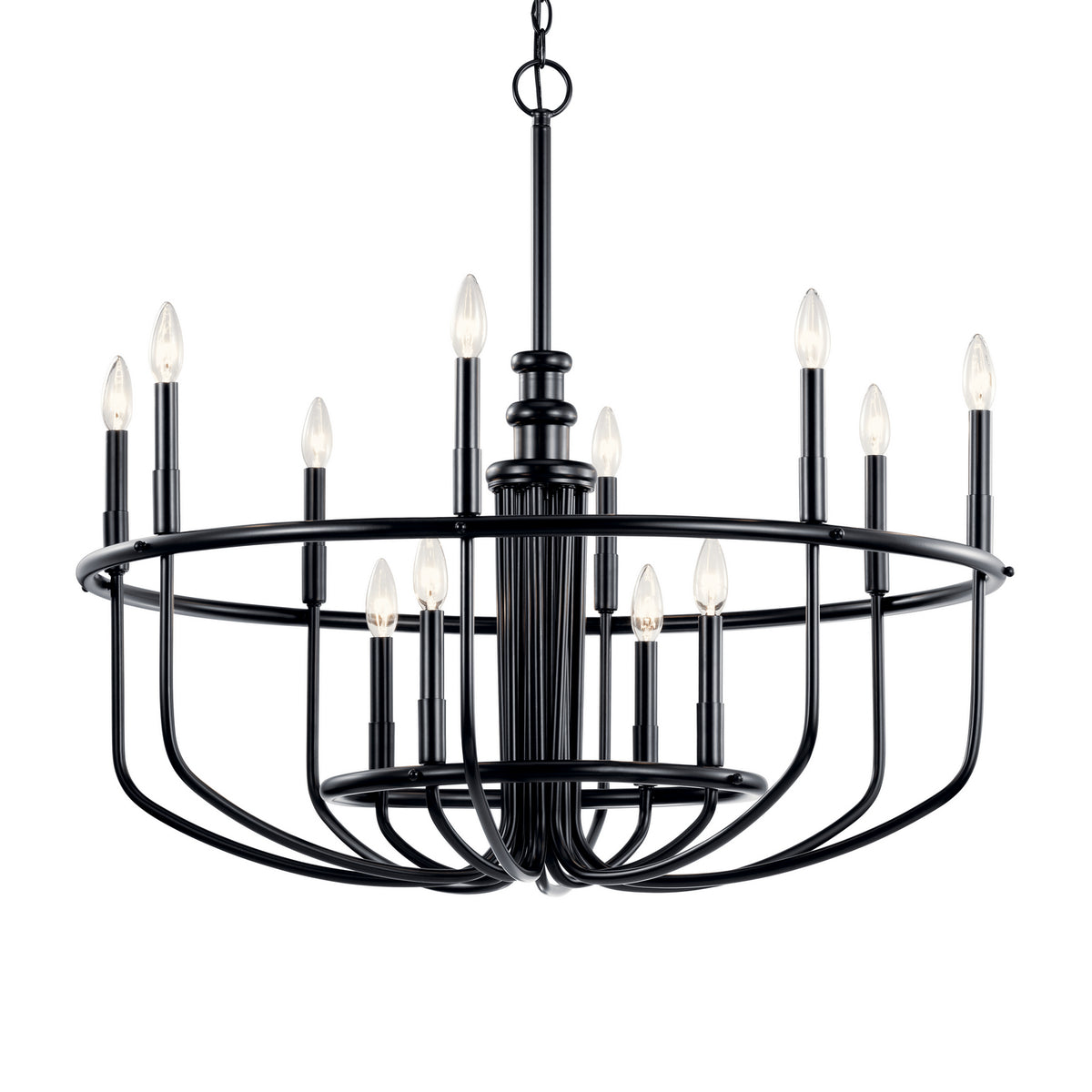 KICHLER 52305BK Capitol Hill 30.75" 12 Light Chandelier In Black