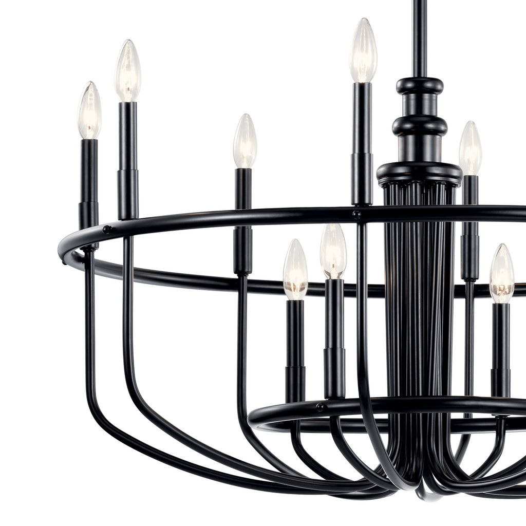 KICHLER 52305BK Capitol Hill 30.75" 12 Light Chandelier In Black