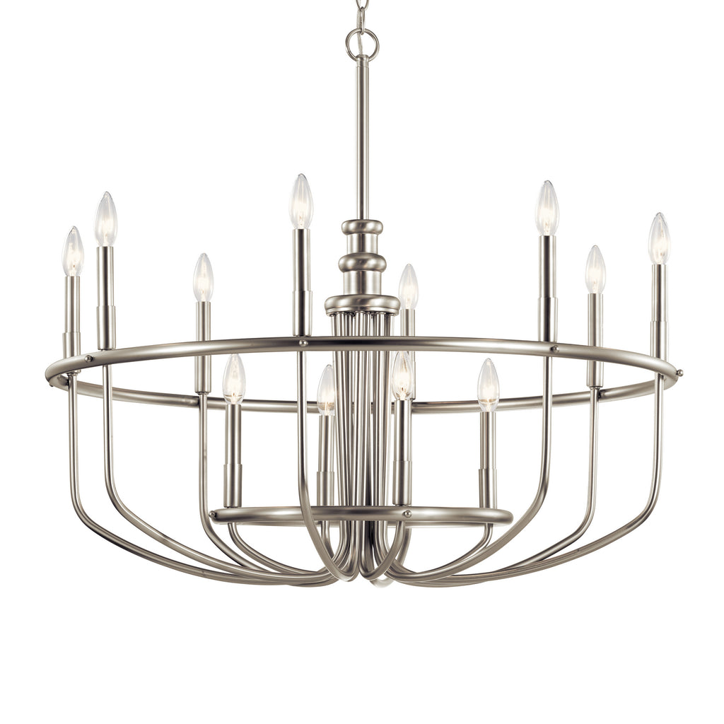KICHLER 52305NI Capitol Hill 30.75" 12 Light Chandelier In Brushed Nickel