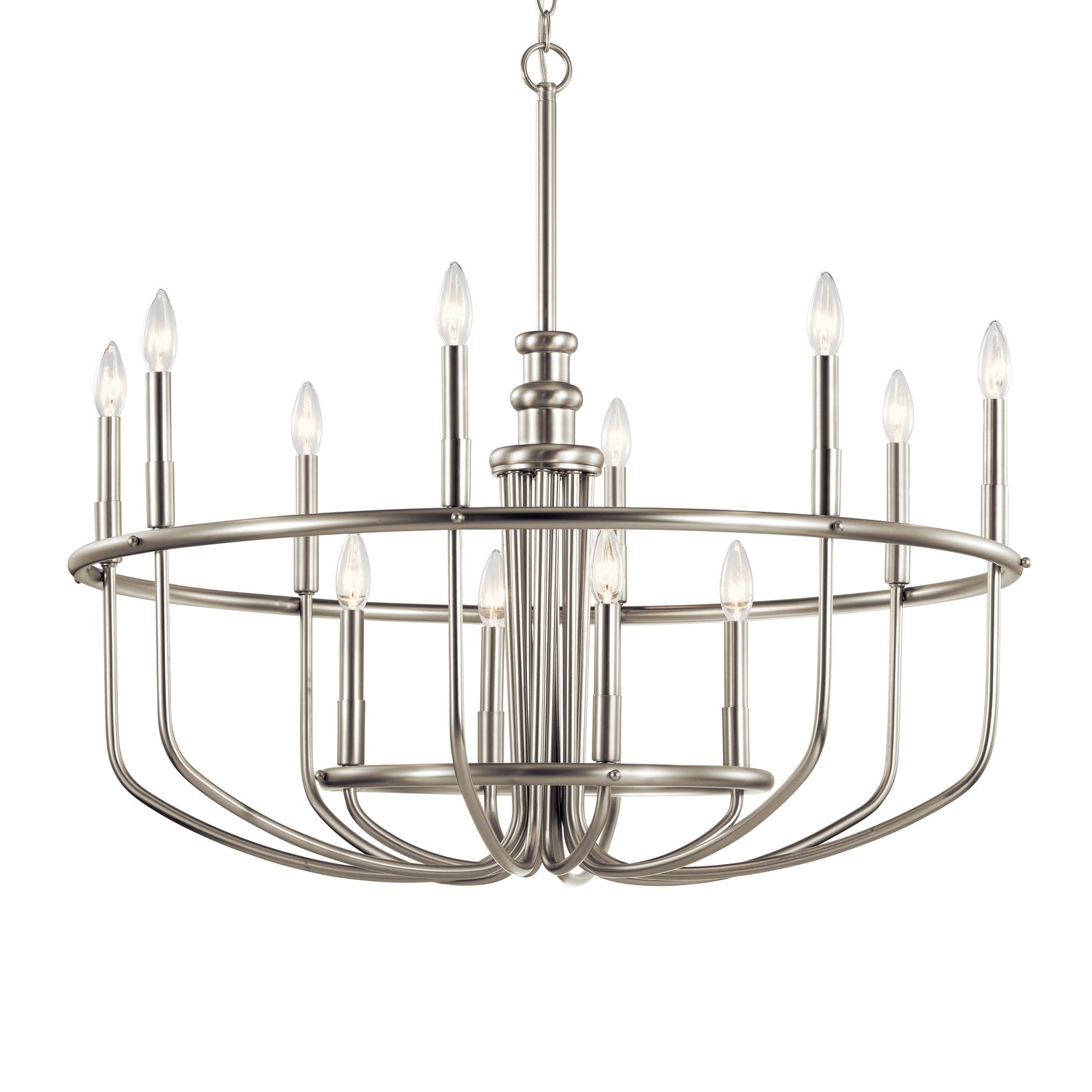 KICHLER 52305NI Capitol Hill 30.75" 12 Light Chandelier In Brushed Nickel