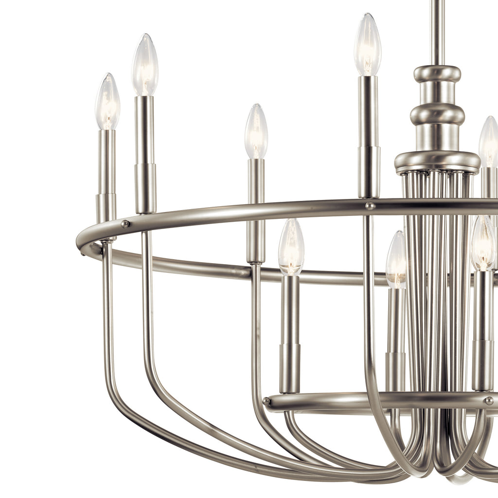 KICHLER 52305NI Capitol Hill 30.75" 12 Light Chandelier In Brushed Nickel