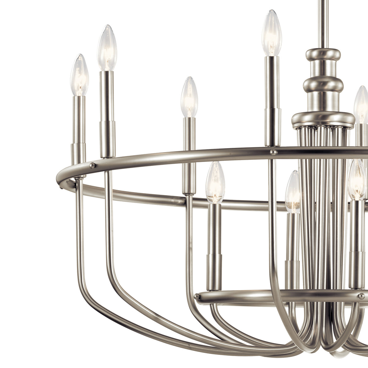 KICHLER 52305NI Capitol Hill 30.75" 12 Light Chandelier In Brushed Nickel