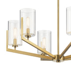 KICHLER 52314BNB Nye 14.75" 6 Light Chandelier With Clear Glass In Brushed Natural Brass