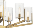 KICHLER 52315BNB Nye 14.75" 8 Light Oval Chandelier With Clear Glass In Brushed Natural Brass