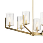 KICHLER 52315BNB Nye 14.75" 8 Light Oval Chandelier With Clear Glass In Brushed Natural Brass