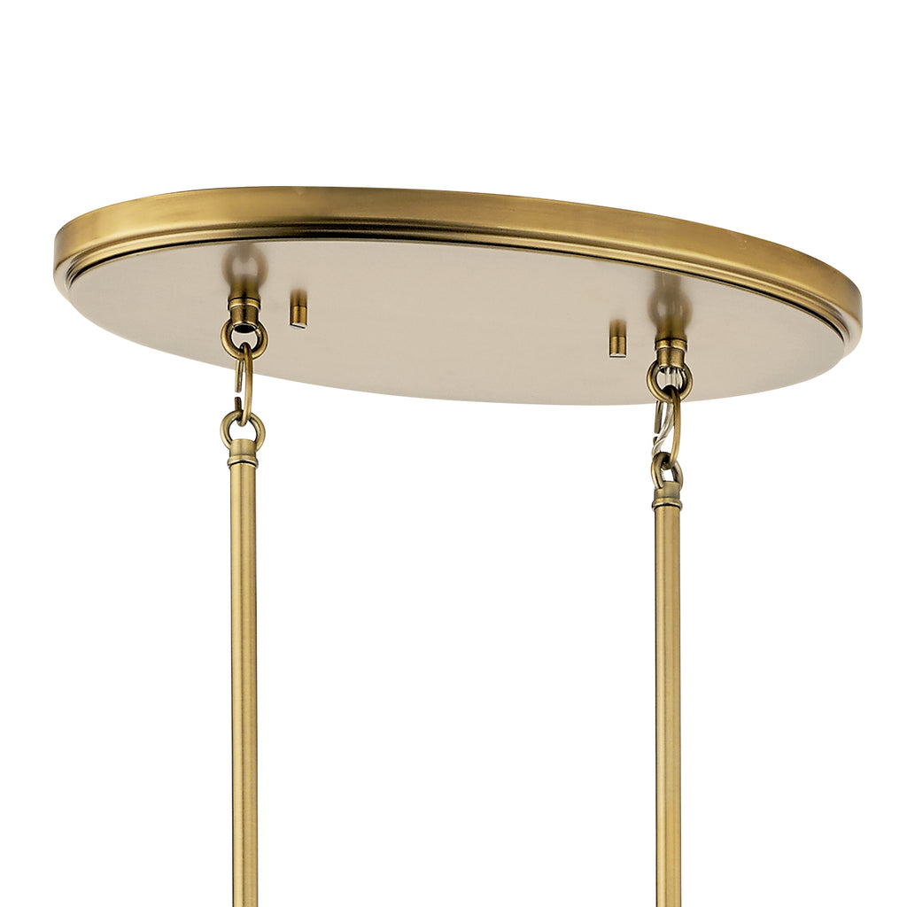 KICHLER 52315BNB Nye 14.75" 8 Light Oval Chandelier With Clear Glass In Brushed Natural Brass