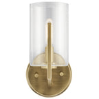 KICHLER 52316BNB Nye 9.75" 1 Light Wall Sconce With Clear Glass In Brushed Natural Brass