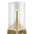 KICHLER 52316BNB Nye 9.75" 1 Light Wall Sconce With Clear Glass In Brushed Natural Brass
