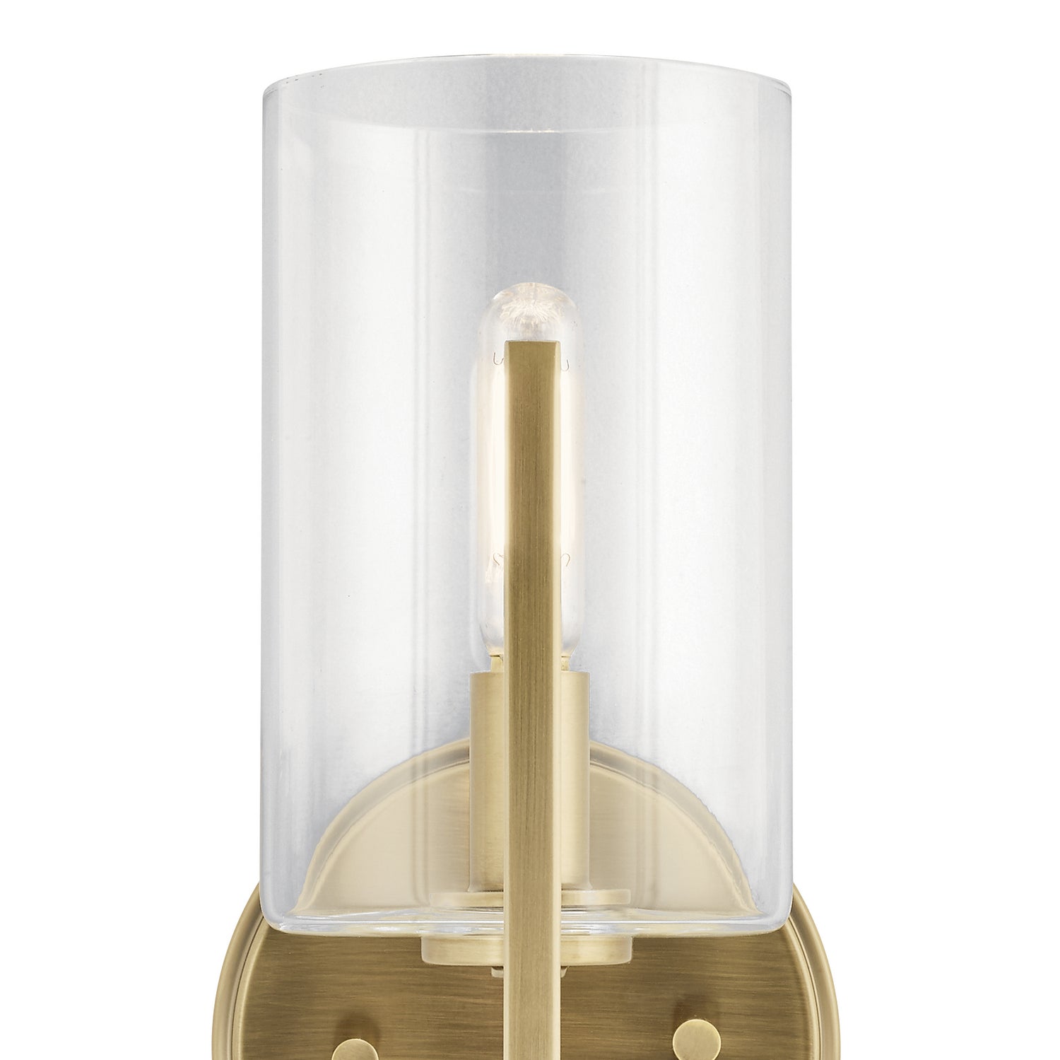 KICHLER 52316BNB Nye 9.75" 1 Light Wall Sconce With Clear Glass In Brushed Natural Brass