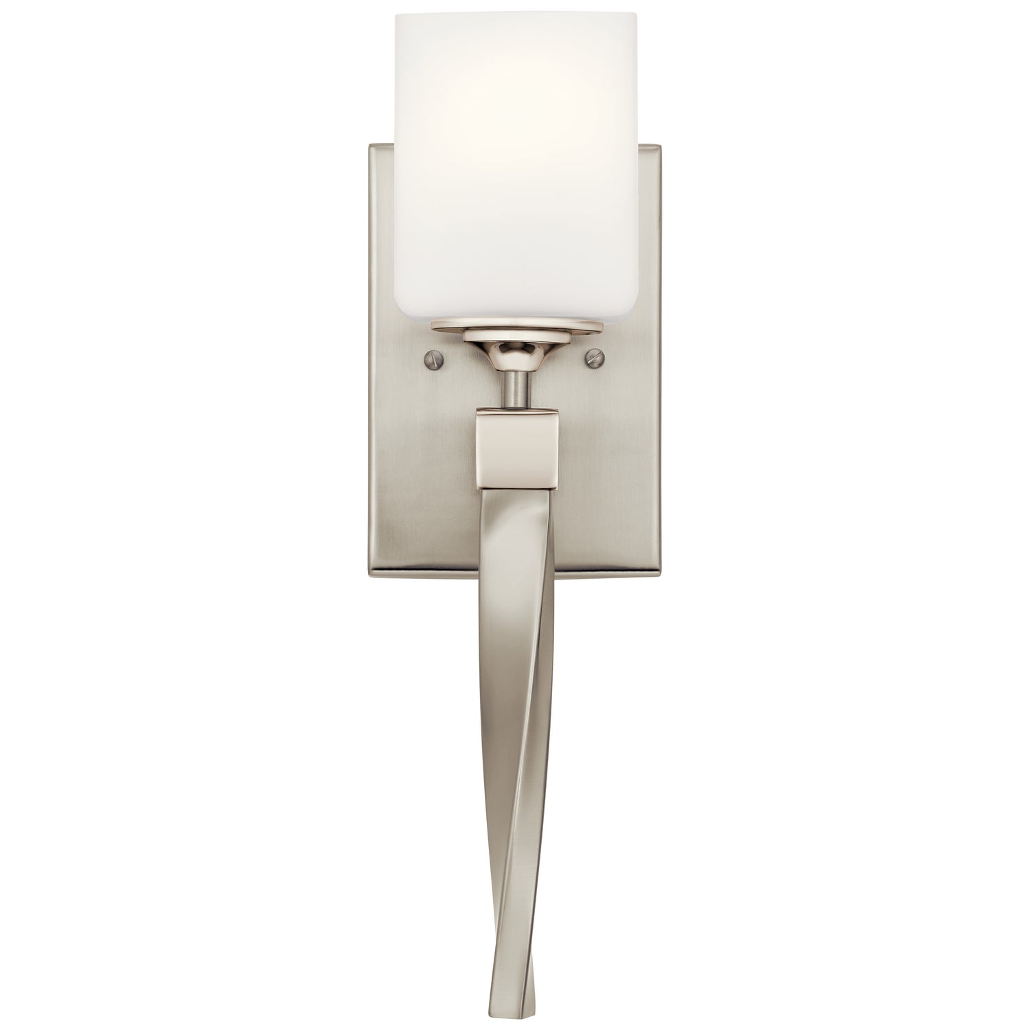 KICHLER 55000NI Marette 5 " 1 Light Wall Sconce With Satin Etched Cased Opal Glass In Brushed Nickel