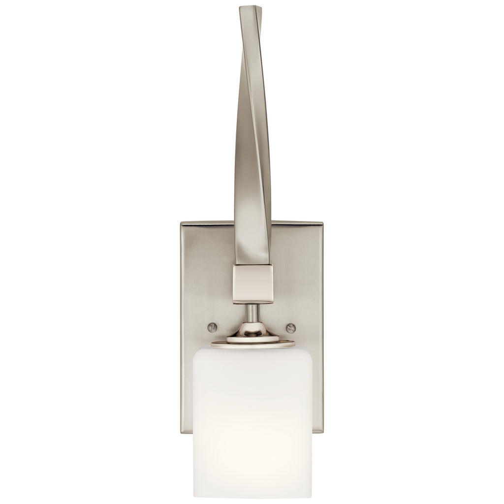 KICHLER 55000NI Marette 5 " 1 Light Wall Sconce With Satin Etched Cased Opal Glass In Brushed Nickel