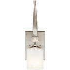 KICHLER 55000NI Marette 5 " 1 Light Wall Sconce With Satin Etched Cased Opal Glass In Brushed Nickel