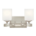 KICHLER 55001NI Marette 13.5 " 2 Light Vanity Light With Satin Etched Cased Opal Glass In Brushed Nickel