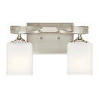 KICHLER 55001NI Marette 13.5 " 2 Light Vanity Light With Satin Etched Cased Opal Glass In Brushed Nickel