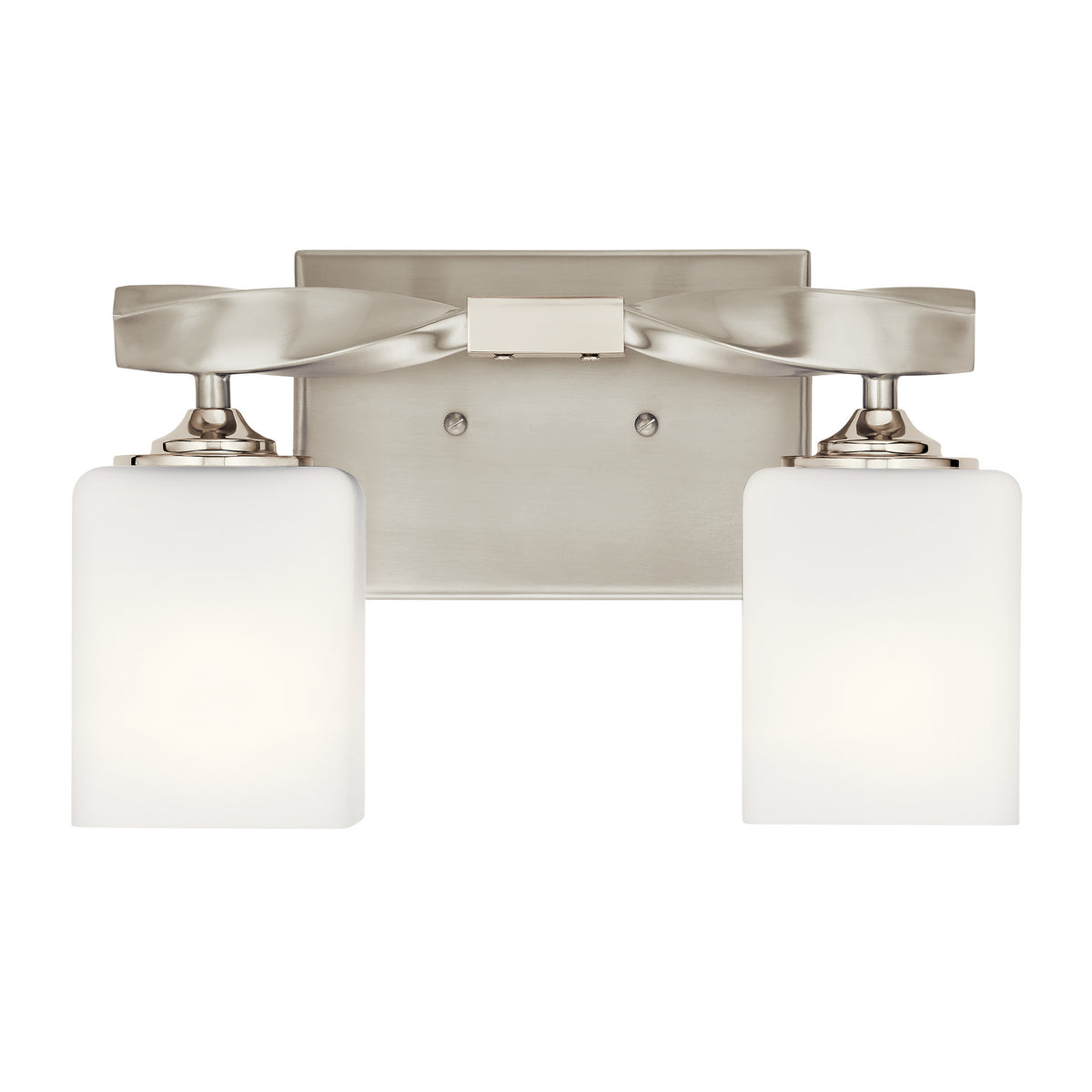 KICHLER 55001NI Marette 13.5 " 2 Light Vanity Light With Satin Etched Cased Opal Glass In Brushed Nickel
