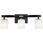 KICHLER 55002BK Marette 22.75" 3 Light Vanity Light With Satin Etched Cased Opal Glass In Black