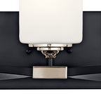 KICHLER 55002BK Marette 22.75" 3 Light Vanity Light With Satin Etched Cased Opal Glass In Black