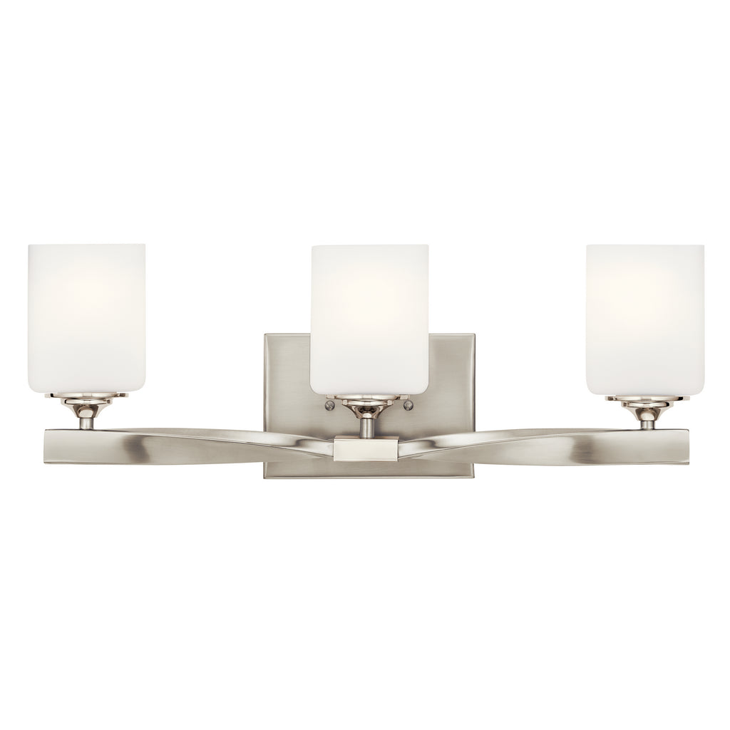KICHLER 55002NI Marette 22.75" 3 Light Vanity Light With Satin Etched Cased Opal Glass In Brushed Nickel