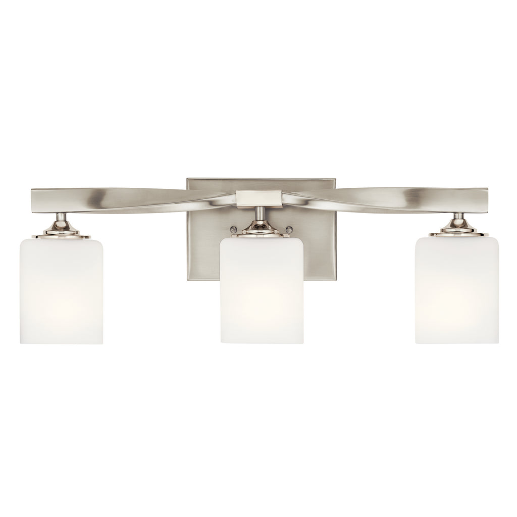 KICHLER 55002NI Marette 22.75" 3 Light Vanity Light With Satin Etched Cased Opal Glass In Brushed Nickel