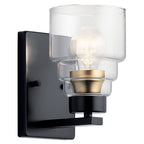 KICHLER 55010BK Vionnet 8.5" 1 Light Wall Sconce With Clear Glass In Black
