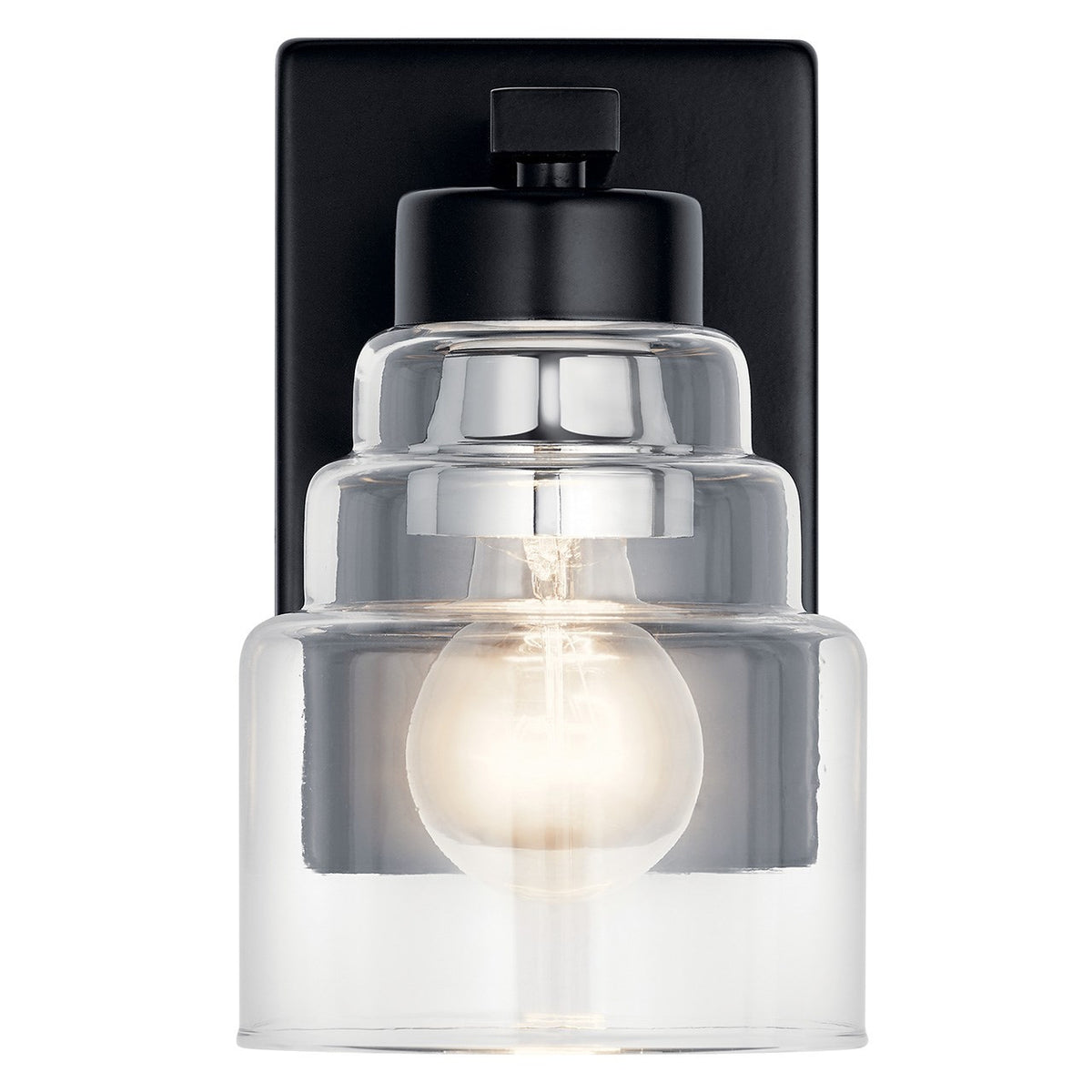 KICHLER 55010BK Vionnet 8.5" 1 Light Wall Sconce With Clear Glass In Black
