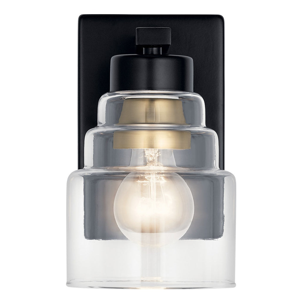 KICHLER 55010BK Vionnet 8.5" 1 Light Wall Sconce With Clear Glass In Black