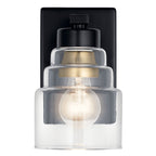 KICHLER 55010BK Vionnet 8.5" 1 Light Wall Sconce With Clear Glass In Black