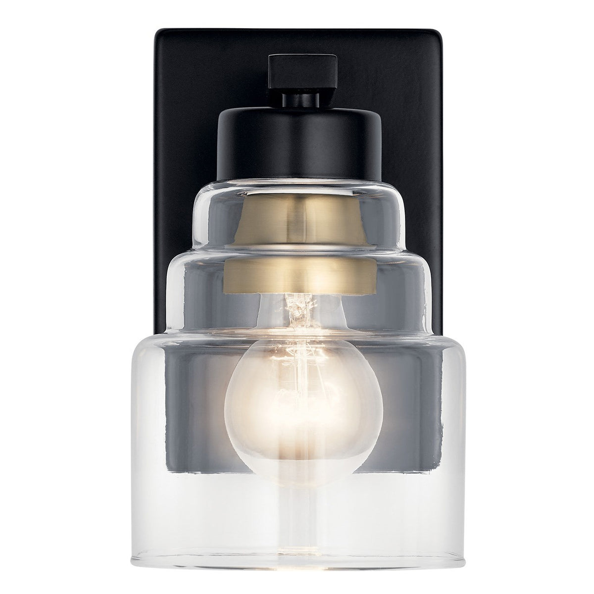 KICHLER 55010BK Vionnet 8.5" 1 Light Wall Sconce With Clear Glass In Black